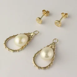 Tomfoolery One-Of-A-Kind Pearl Drop & Diamond Earrings Discount