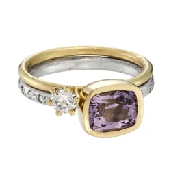 Tomfoolery One-Of-A-Kind Purple Spinel & Diamond Gold Ring Discount