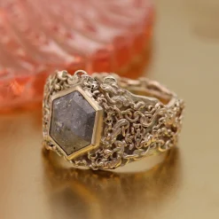 Tomfoolery One-Of-A-Kind Salt & Pepper Diamond Chain Ring Best