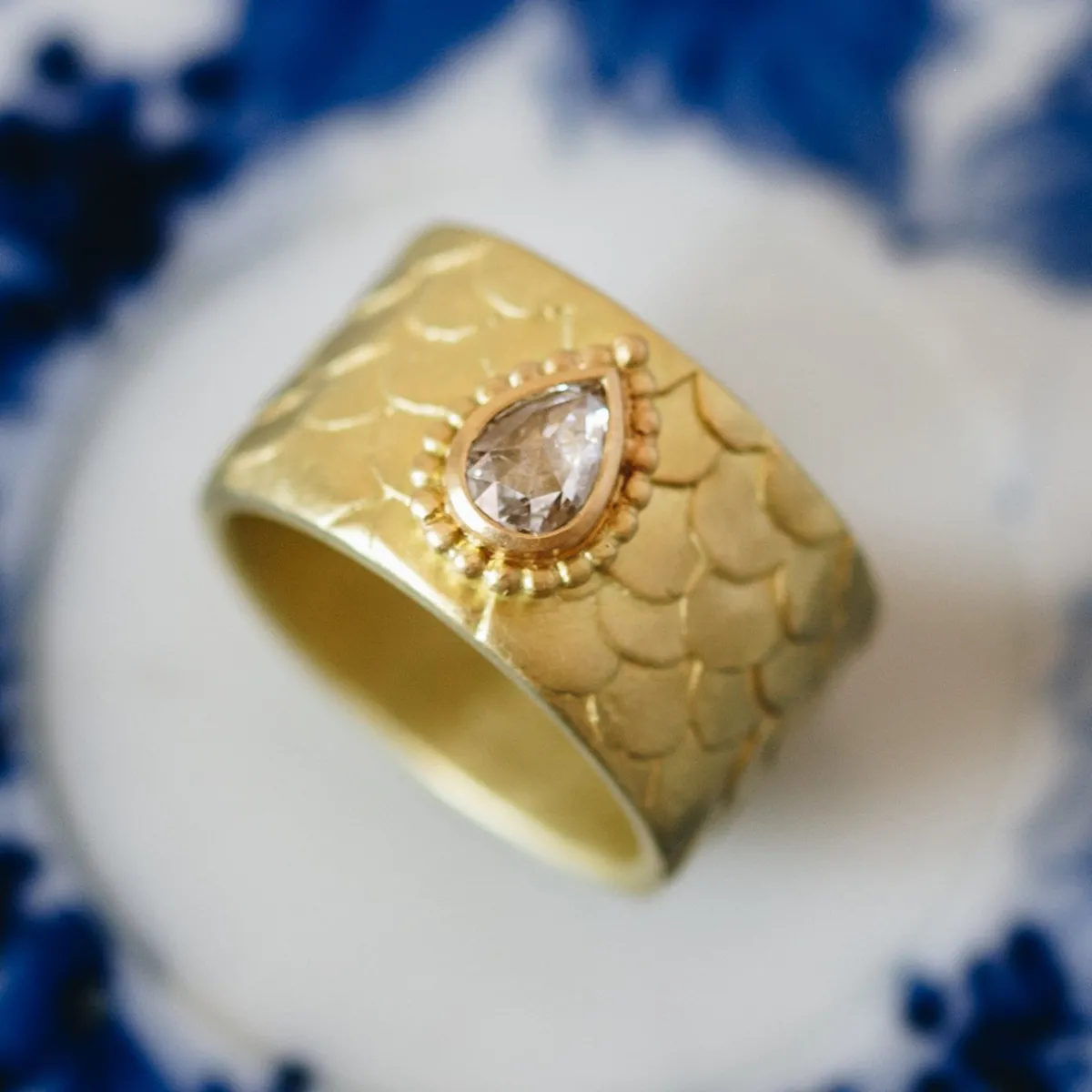 Tomfoolery One-Of-A-Kind Snug Ring with Pear Diamond Fashion