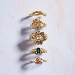 Tomfoolery One-Of-A-Kind Swirling Molten Diamond Halo Ring Hot