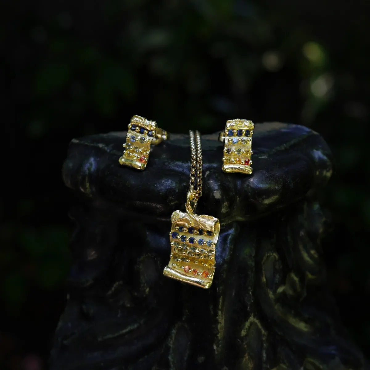Tomfoolery One-Of-A-Kind Tabula Rasa Sapphire Studs Clearance
