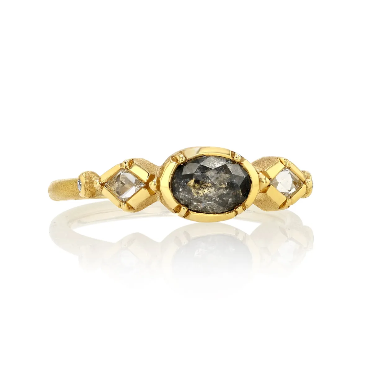 Tomfoolery One-Of-A-Kind Triple Ellipse Geo Diamond Ring Clearance