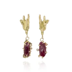 Tomfoolery One-Of-A-Kind Winged Ruby Drop Earrings Clearance