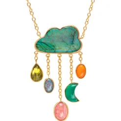 Tomfoolery Opal Cloud Necklace New