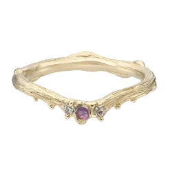 Tomfoolery Opalescent Pink Sapphire & Diamond Fae Band Online
