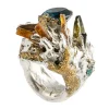 Tomfoolery Orange & Blue Silver Chunky Ring Best