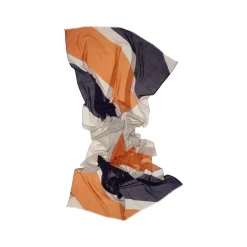 Tomfoolery Orange, Blue and Taupe Geometric Scarf Discount