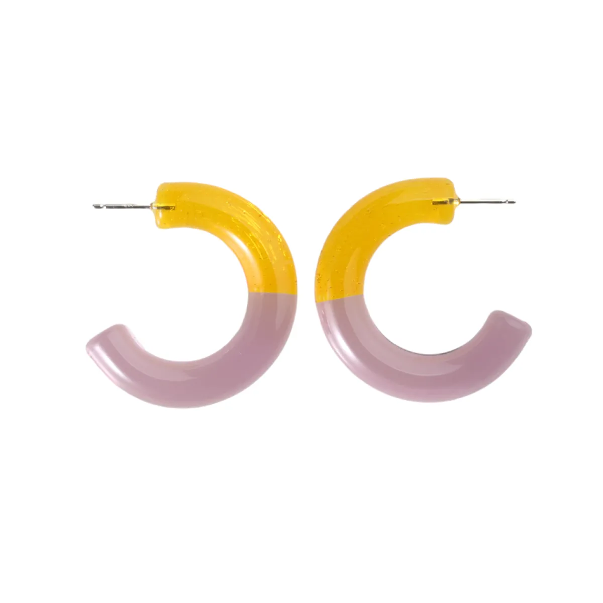 Tomfoolery Orange Pink Two Tone Glass Hoops Best