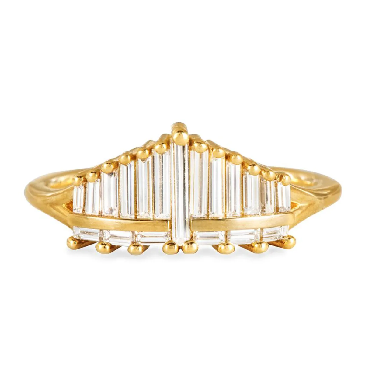 Tomfoolery Organ Needle Diamond Cluster Ring Fashion