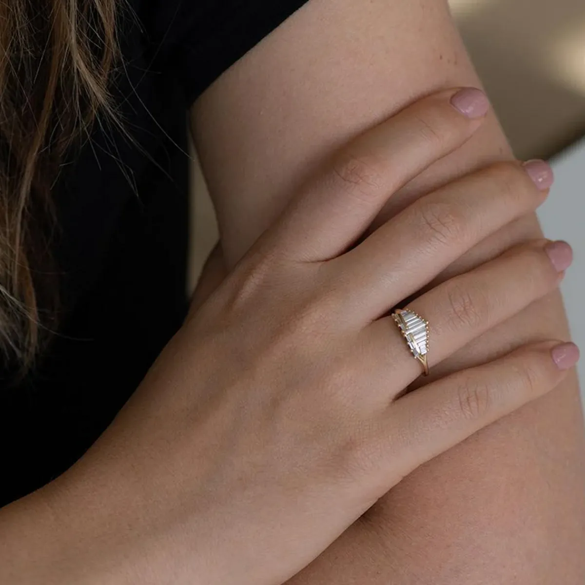 Tomfoolery Organ Needle Diamond Cluster Ring Fashion