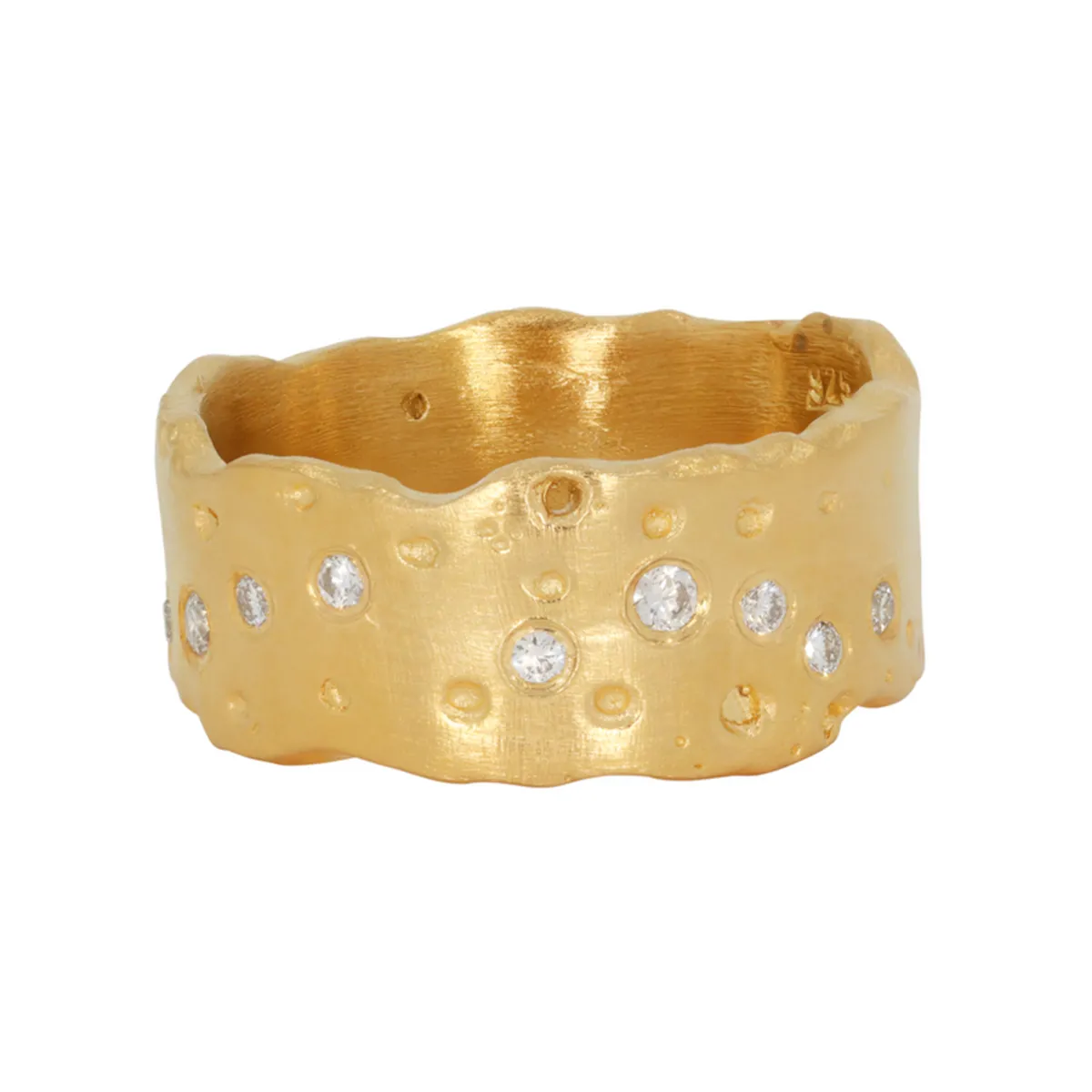 Tomfoolery Organic Gold & Diamond Wide Ring Best