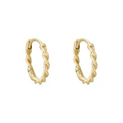 Tomfoolery Original Twist 9ct Yellow Gold Round Clicker Hoops Clearance