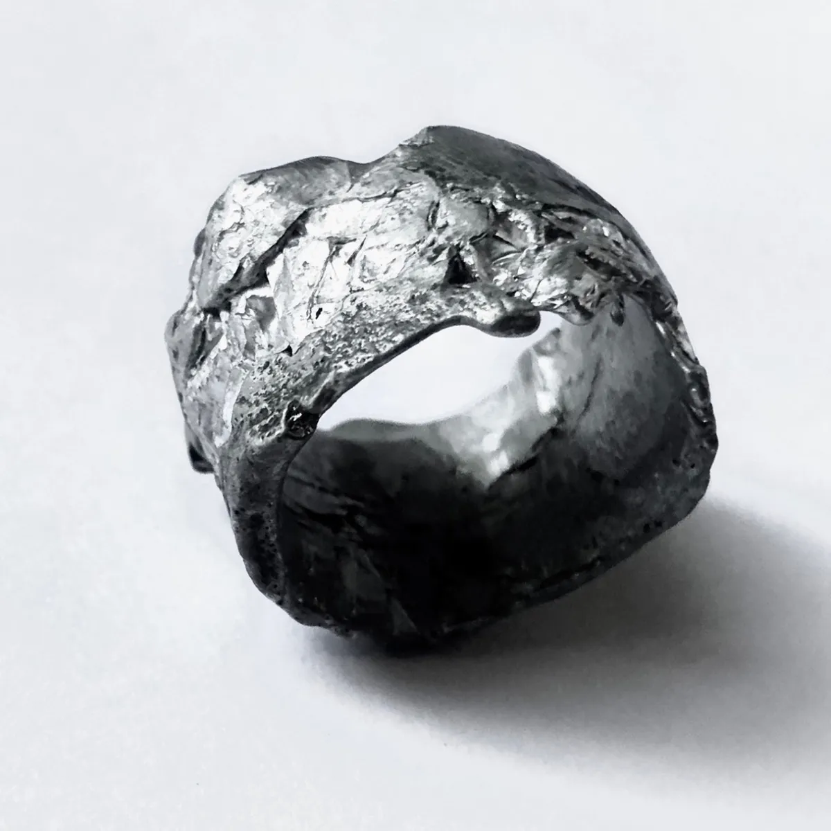 Tomfoolery “Oronyme” Wide Textured Tin Ring Online