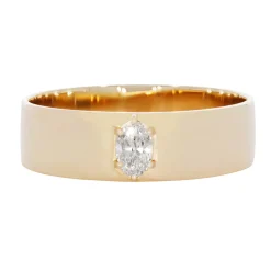 Tomfoolery Oval Diamond Solitaire Wide Ring Hot