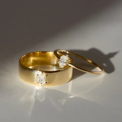 Tomfoolery Oval Diamond Solitaire Wide Ring Hot