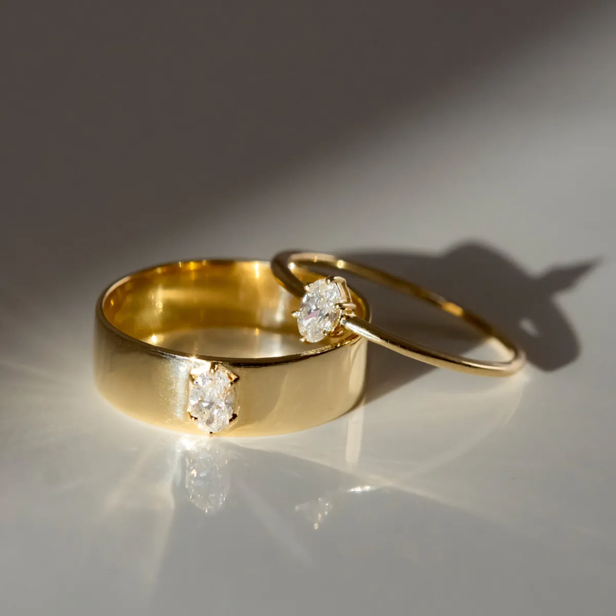 Tomfoolery Oval Diamond Solitaire Wide Ring Hot