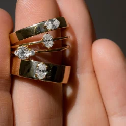 Tomfoolery Oval Diamond Solitaire Wide Ring Hot