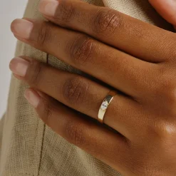 Tomfoolery Oval East-West Diamond Solitaire Wide Ring Hot