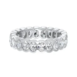 Tomfoolery Oval Lab Diamond Semi Bezel Full Eternity Ring Hot