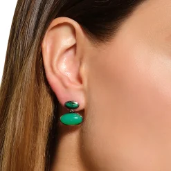 Tomfoolery Oval Orbit Malachite & Chrysoprase Earrings Sale
