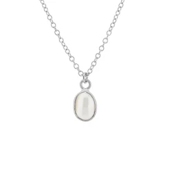 Tomfoolery Oval Pearl Bezel Pendant Outlet