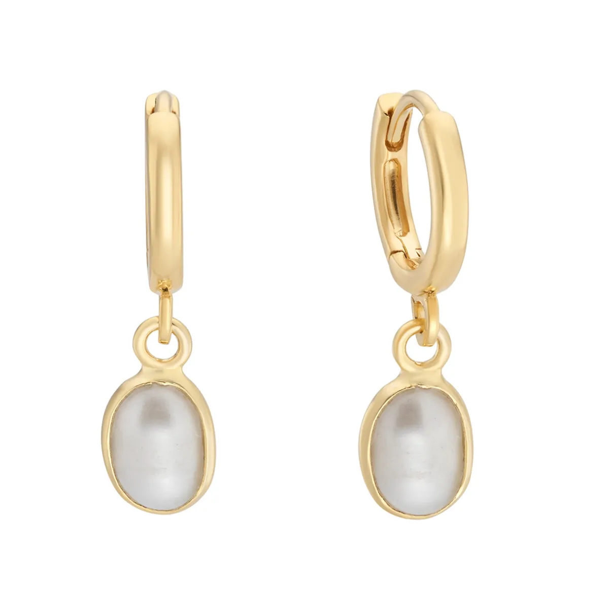 Tomfoolery Oval Pearl Drop Hoop Earrings Best