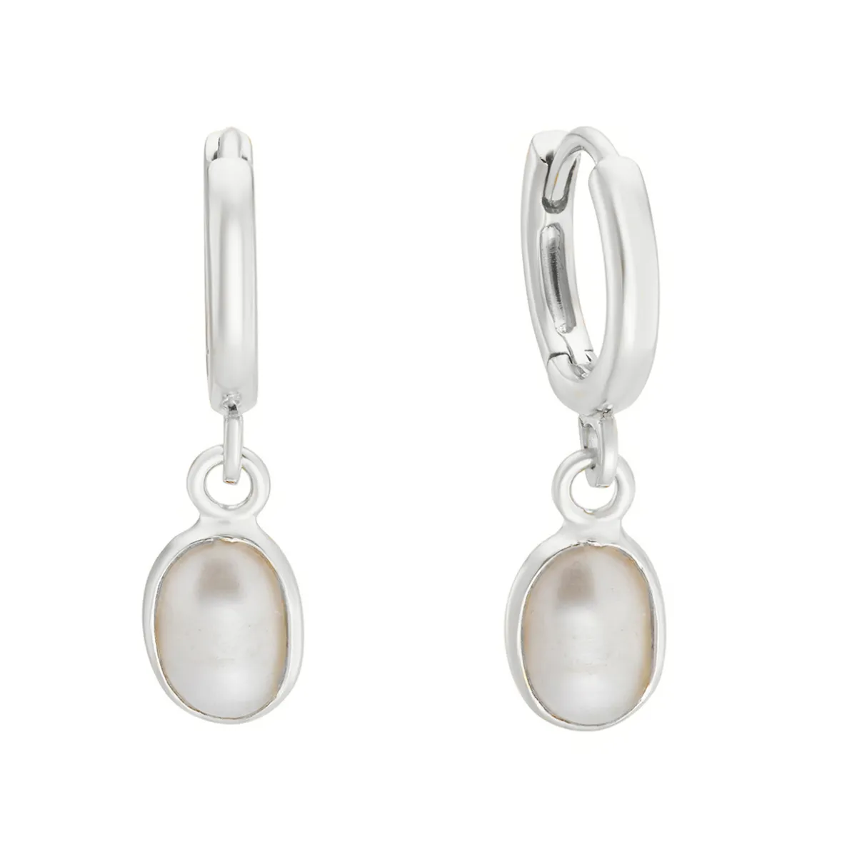 Tomfoolery Oval Pearl Drop Hoop Earrings Best