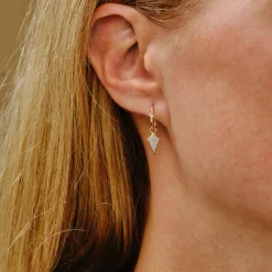Tomfoolery Oval Reverse Diamond Clicker with Moonstone Kite Fashion