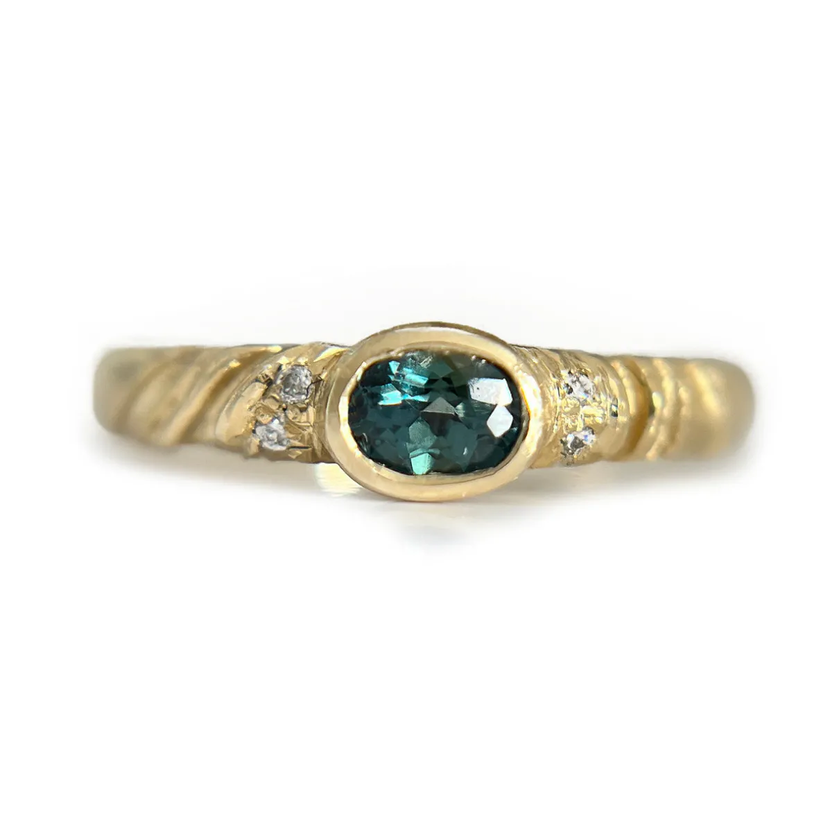 Tomfoolery Oval Sapphire Ripple Ring Best