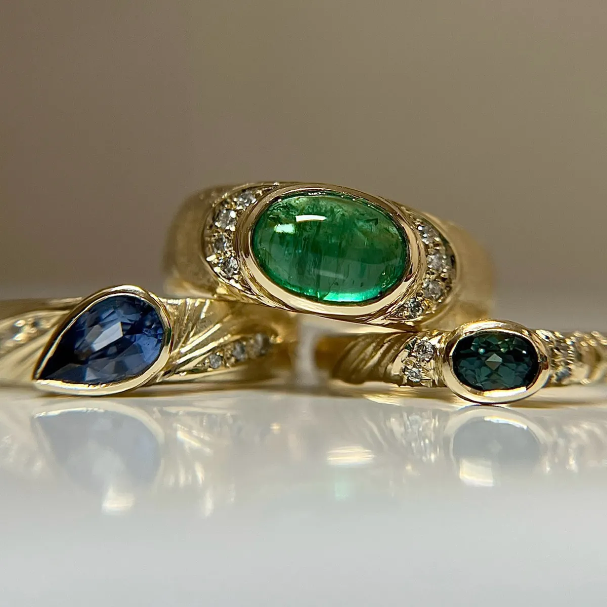 Tomfoolery Oval Sapphire Ripple Ring Best