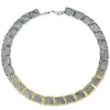 Tomfoolery Oxidised Silver & Gold Organic Square Link Necklace Clearance