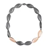 Tomfoolery Oxidised Silver and Rose Gold Plated Statement Necklace Fashion