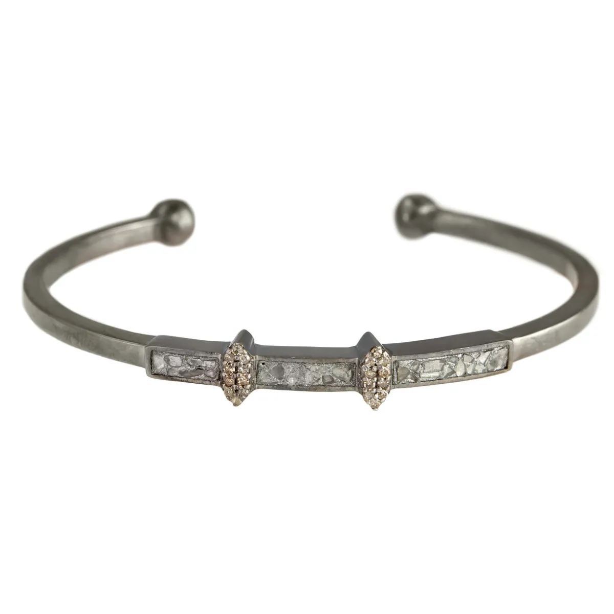 Tomfoolery Oxidised Silver Madison Bangle Fashion