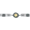 Tomfoolery Oxidised Silver, Ruby & Gold Triple Chain & Circle Bracelet Fashion