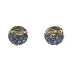 Tomfoolery Oxidised Silver Textured Round Studs Discount