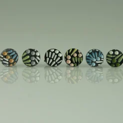 Tomfoolery Painted Pattern Studs Peach, Blue & White Fashion