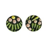 Tomfoolery Painted Pattern Studs Pink, Green & Yellow Outlet