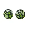 Tomfoolery Painted Pattern Studs White & Green New