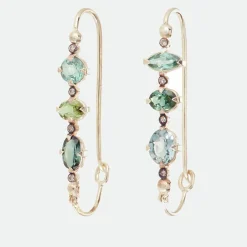 Tomfoolery Paola 14ct Yellow Gold & Tourmaline Drop Earrings Discount