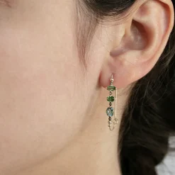 Tomfoolery Paola 14ct Yellow Gold & Tourmaline Drop Earrings Discount