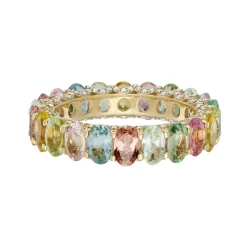 Tomfoolery Pastel Oval Tourmaline Full Eternity Ring New
