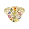 Tomfoolery Pastel Yellow Kaleidoscope Halo Ring Sale