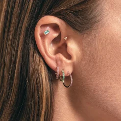 Tomfoolery Pavé Gemstone Hoops Clearance
