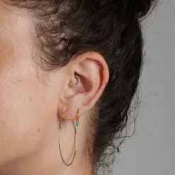 Tomfoolery Pave Diamond Daith Hoop Fashion