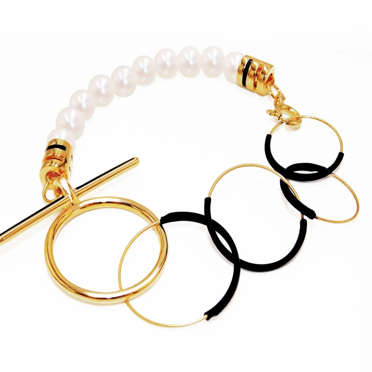 Tomfoolery Pearl & Loop Chain Bracelet Outlet