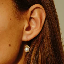 Tomfoolery Pearl Encrusted Drop Earrings Clearance