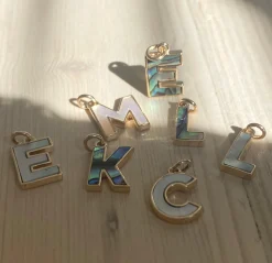 Tomfoolery Pearl Initial Plaque Pendant Outlet