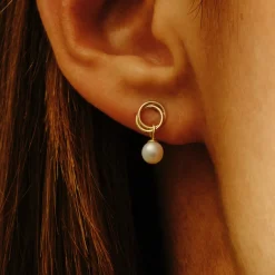 Tomfoolery Pearl Twist Loop Drop Earrings Outlet