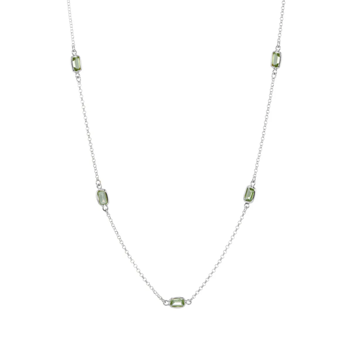 Tomfoolery Peridot Octagon Chain Necklace Discount